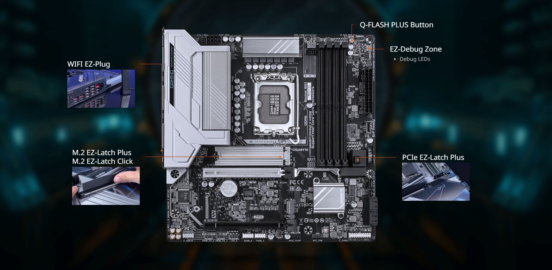 GIGABYTE B860M GAMING X WIFI6E Intel Core Ultra (Series 2) LGA